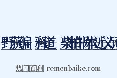 野获编·释道·柴柏祸本近义词是什么意思的图片